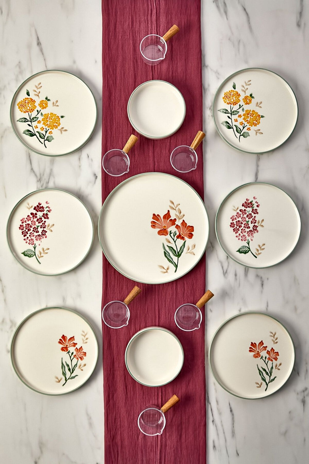 Service petit-déjeuner en céramique 6 personnes – Design rond moderne et durable
