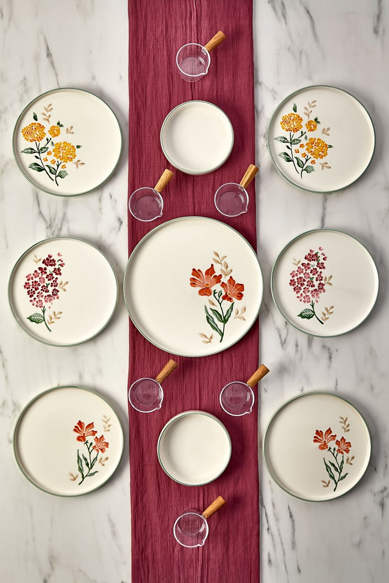 Service petit-déjeuner en céramique 6 personnes – Design rond moderne et durable
