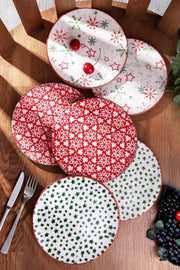 Set de 6 assiettes à gâteau en céramique artisanale 21 cm