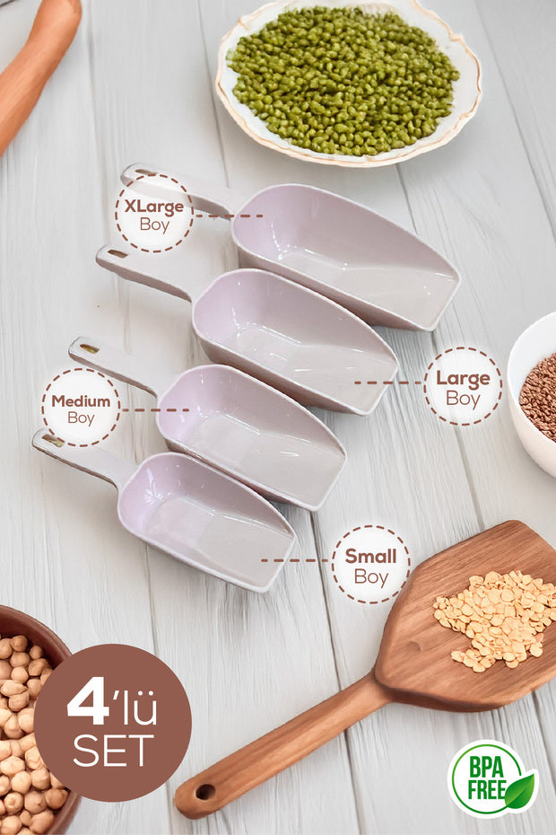 Lot de 4 Pelles Doseuses en Plastique pour Aliments