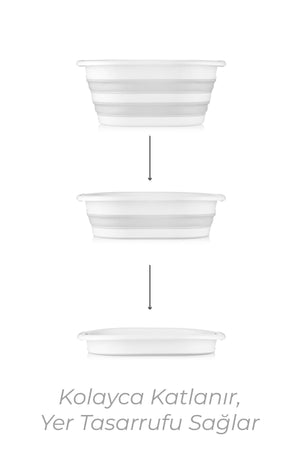 25 Litre Katlanır Çamaşır Sepeti - Katlanır Sepet JHome