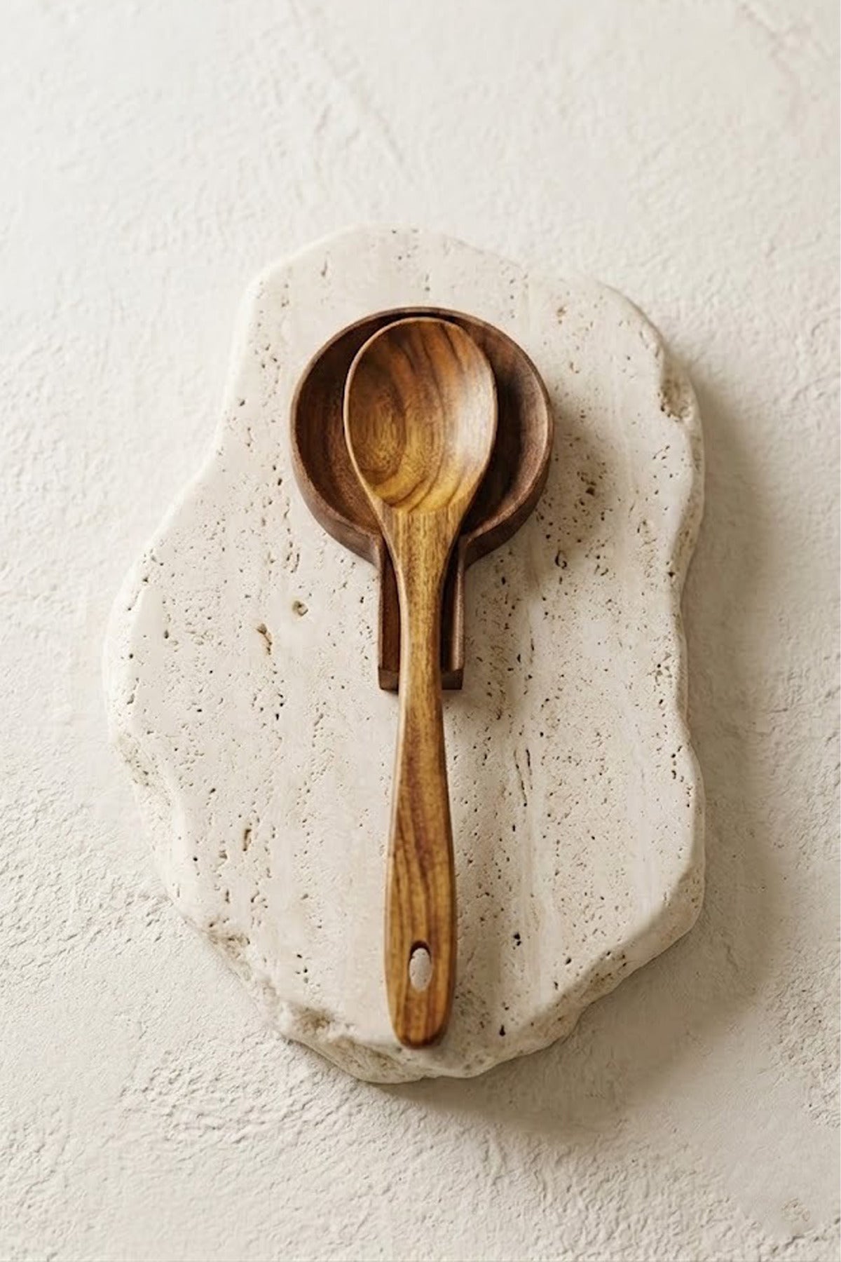 Repose-Cuillère en Bois pour Plan de Travail de Cuisine