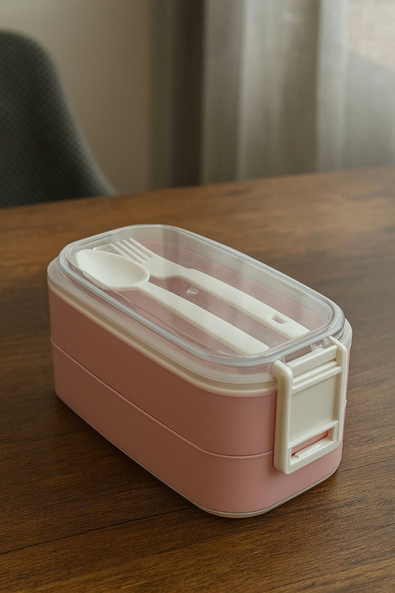 Boîte Repas 2 Étages avec Couverts – Lunch Box Hermétique Réutilisable