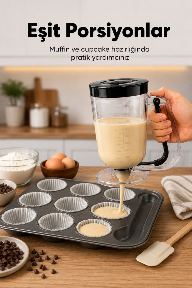 Distributeur de Pâte 900 ml – Verseur Anti-Goutte pour Pancakes, Gaufres et Muffins