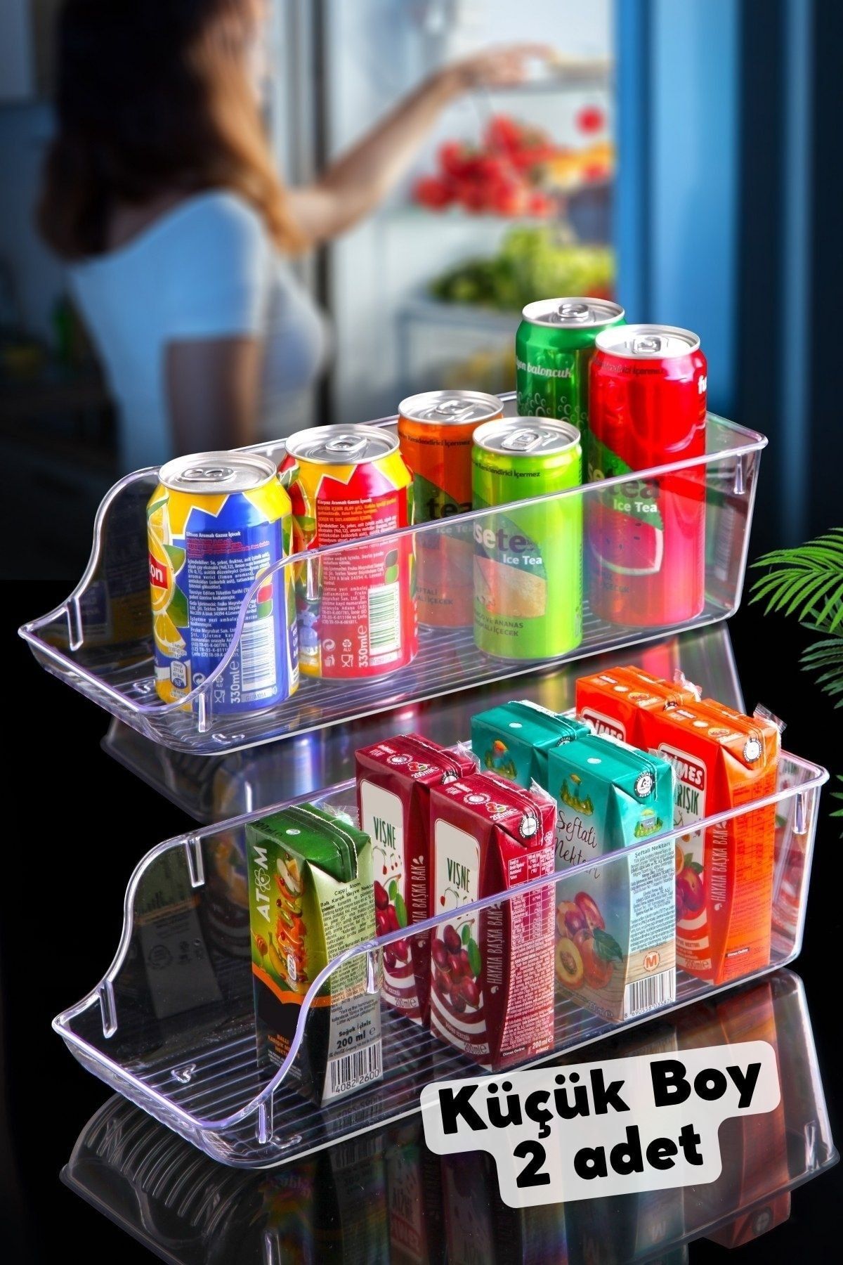 Çok Amaçlı Içecek, Buzdolabı & Dolap Içi Düzenleyici Küçük Boy 2 Adet JHome