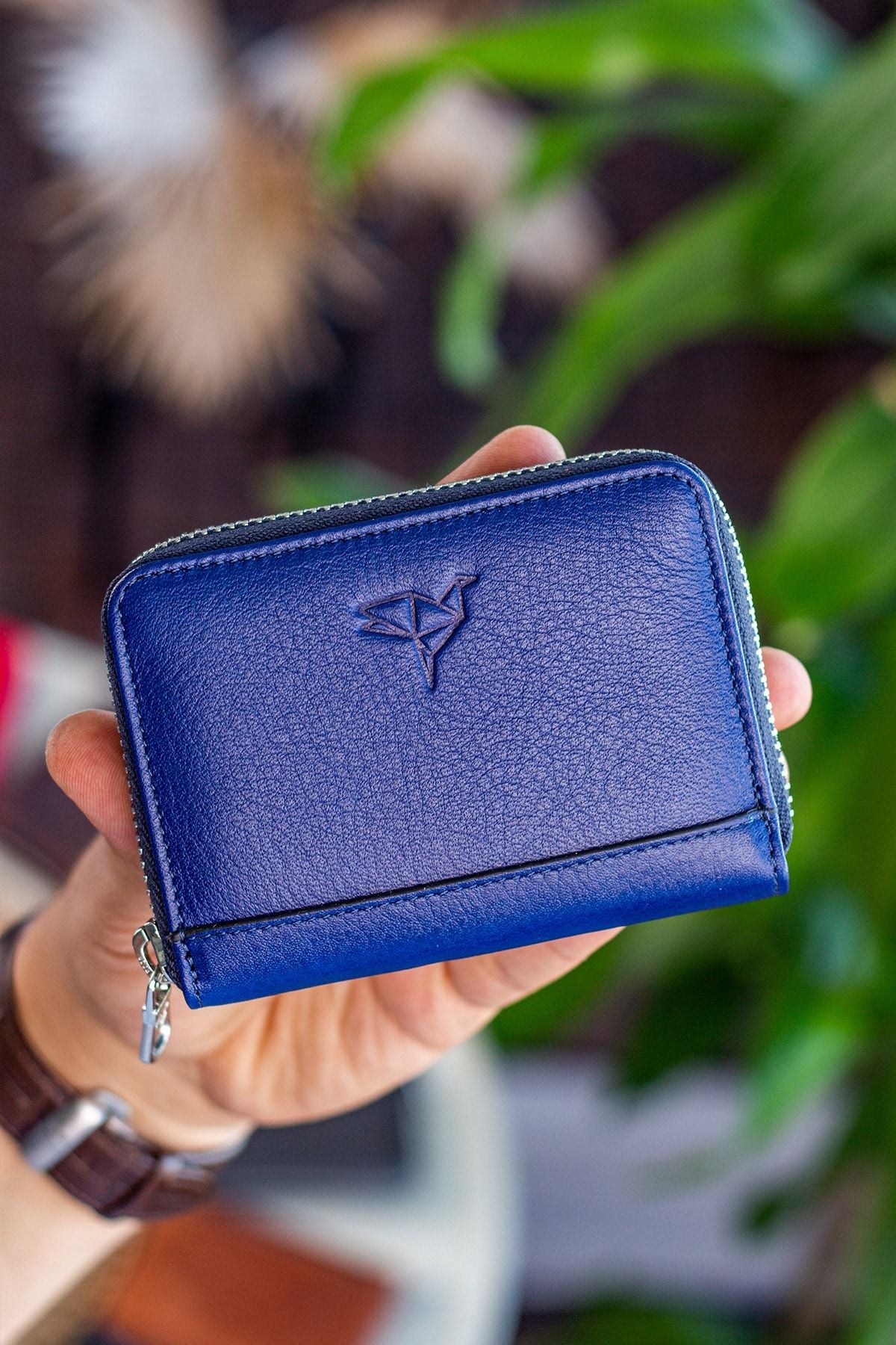 Sydney Hakiki Deri Bozuk Para Gözlü Fermuarlı Unisex Crazy Taba Cüzdan - Justyol