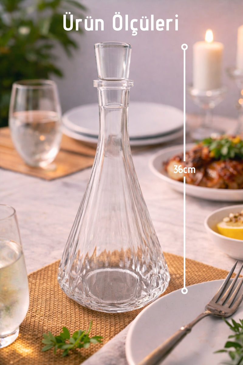 Carafe en Verre Artisanale Linea Iris avec Couvercle – 1 Litre