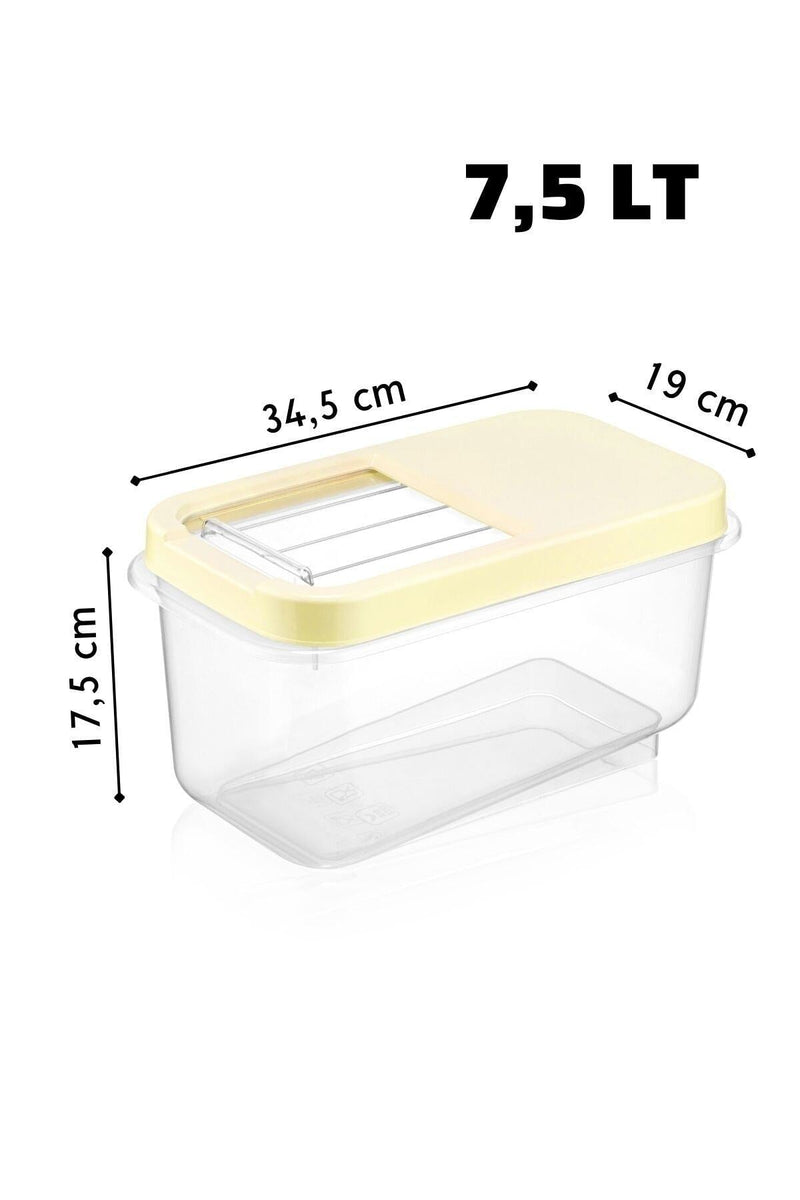 <tc>طقم 3 علب تخزين طعام شفافة مع غطاء كريمي – 7.5 لتر</tc>