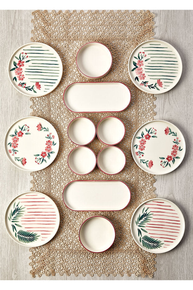 Service de Petit-Déjeuner Sakura 14 Pièces en Céramique Empilable