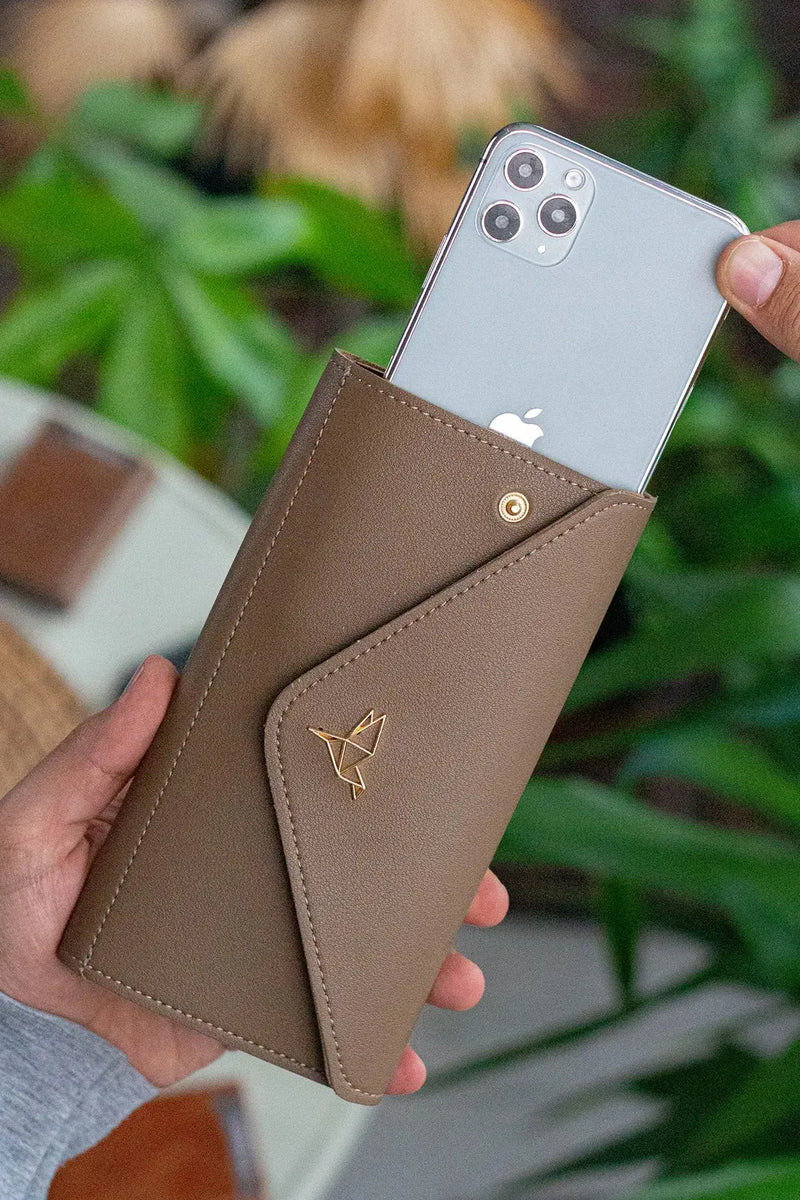 Enveloppe Téléphone et Boîtes de Pièces - Cuir Synthétique, Design Élégant et Pratique