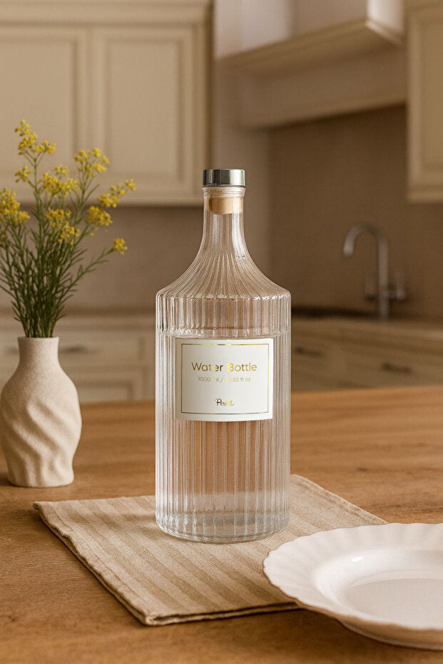 Kitchen Life Bouteille à Huile en Verre avec Bec Verseur