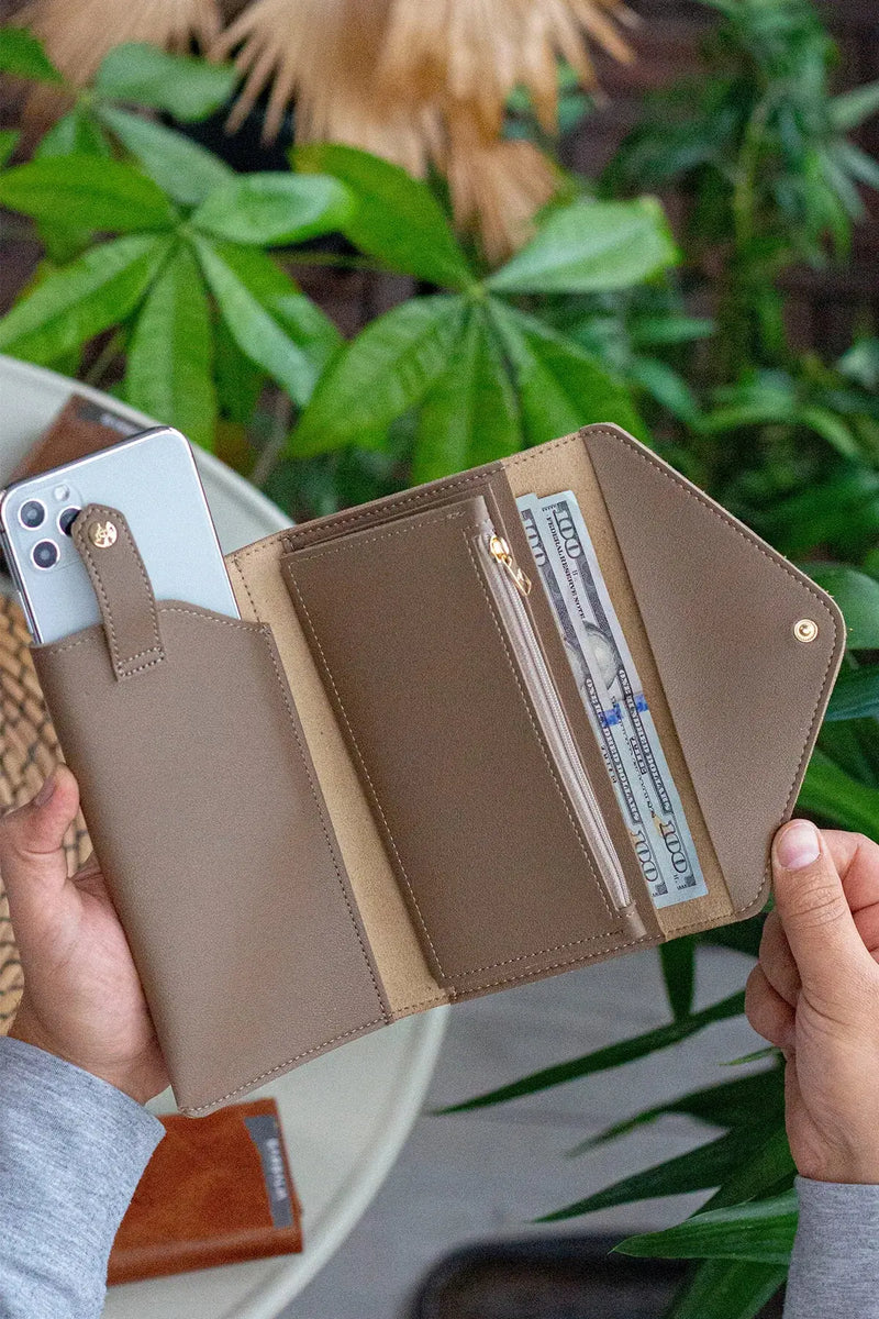 Enveloppe Téléphone et Boîtes de Pièces - Cuir Synthétique, Design Élégant et Pratique