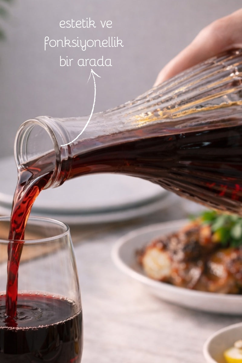 Carafe en Verre Artisanale Linea Iris avec Couvercle – 1 Litre