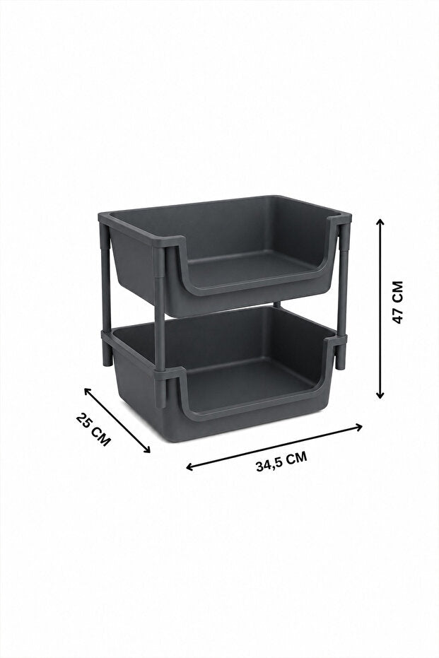 Étagère de Rangement 2 Niveaux Multifonction pour Cuisine, Salle de Bain et Jouets