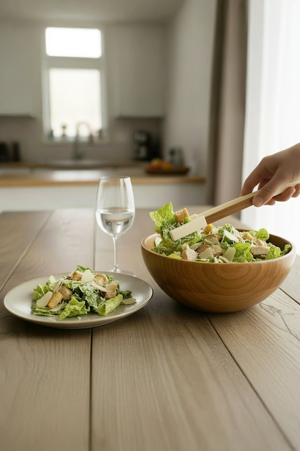 Pince de Cuisine en Acacia avec Embouts en Silicone 33,5 cm