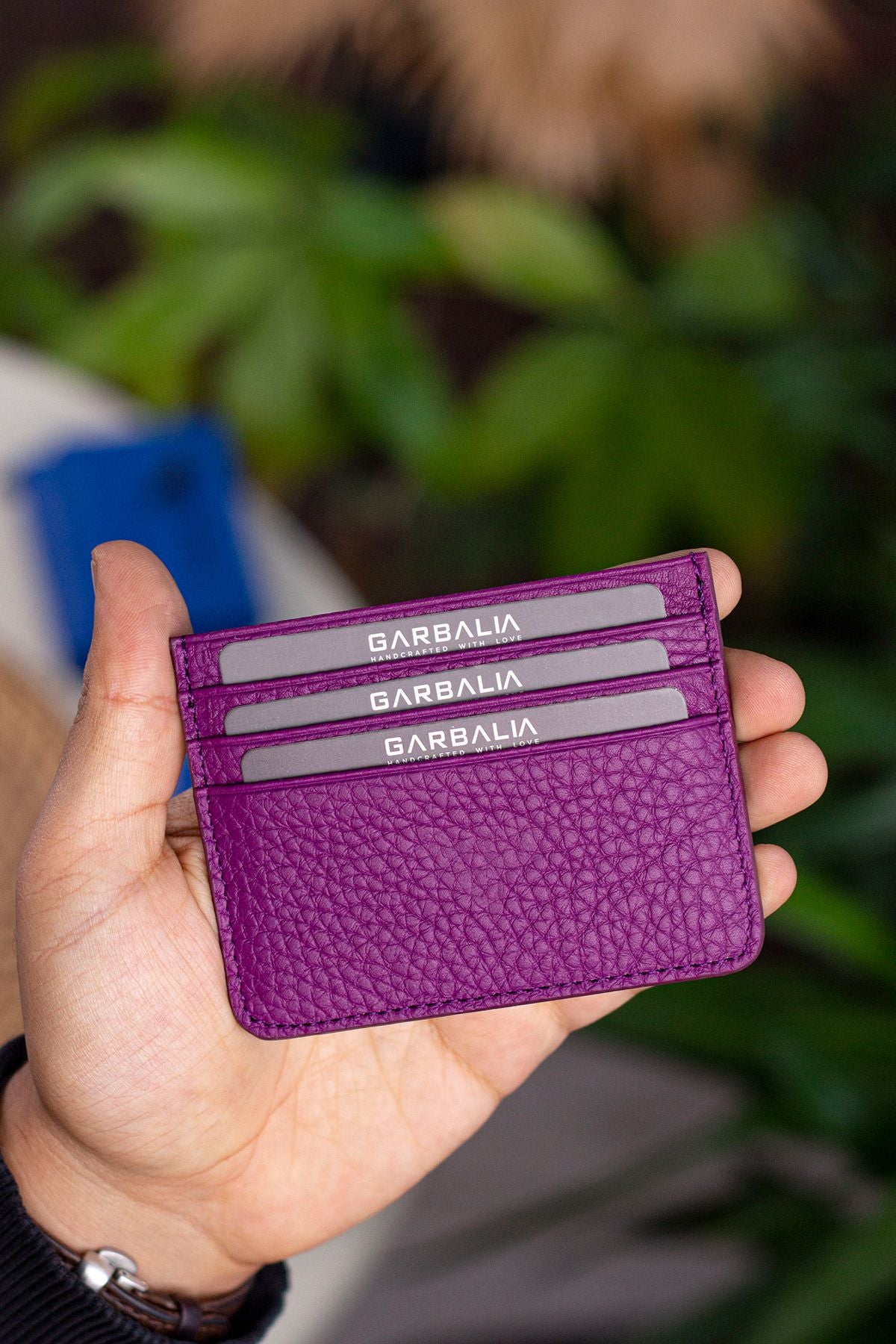 Cape Hakiki Deri Örgü Desenli Ince Unisex Siyah Kartlık - Justyol