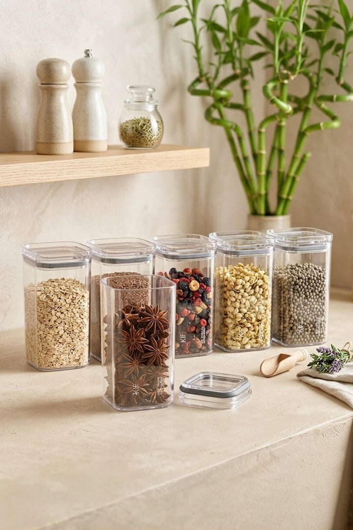 Set de 6 Pots à Épices – Bocaux à Épices Hermétiques 300 ml