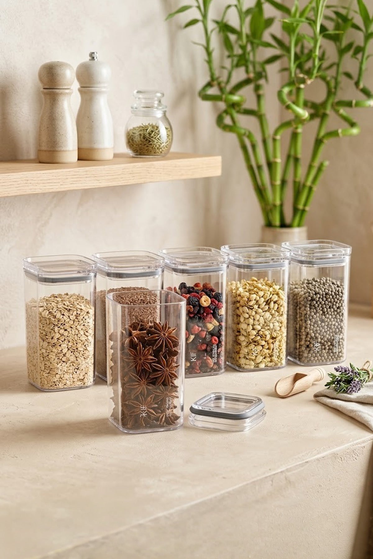 Set de 6 Pots à Épices – Bocaux à Épices Hermétiques 300 ml