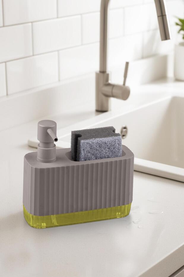 موزع صابون سائل مع حامل إسفنجة مدمج