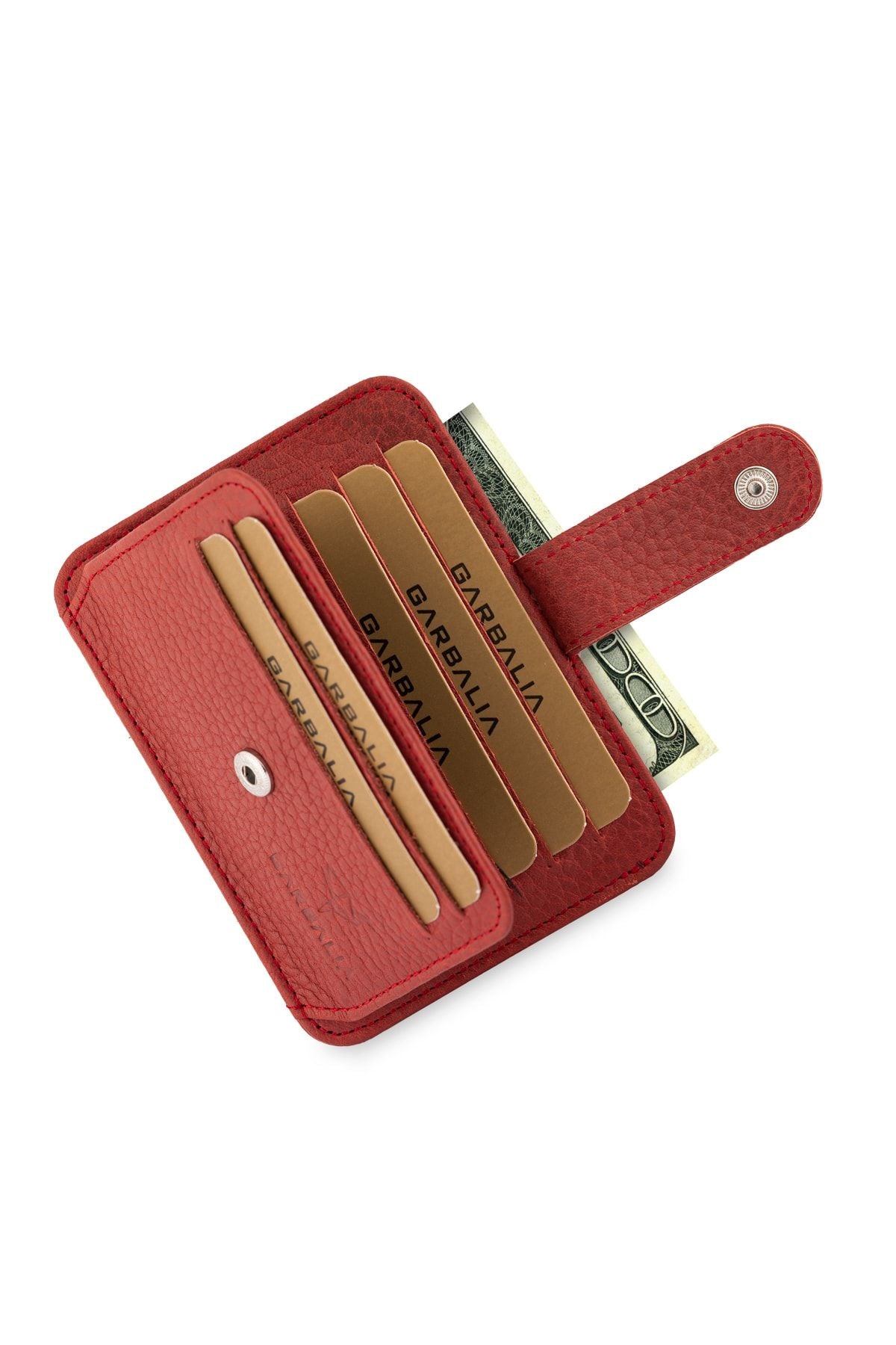 Shelby Hakiki Deri Kırmızı Kartlık Cüzdan - Justyol