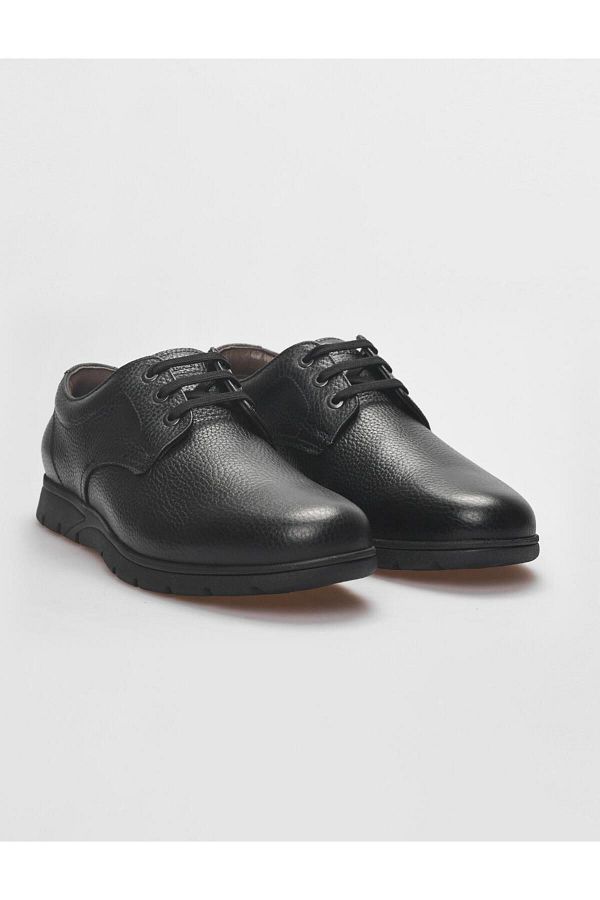 <tc>Chaussures quotidiennes en cuir véritable pour homme, noires, à lacets, pour l'hiver - 54549</tc>