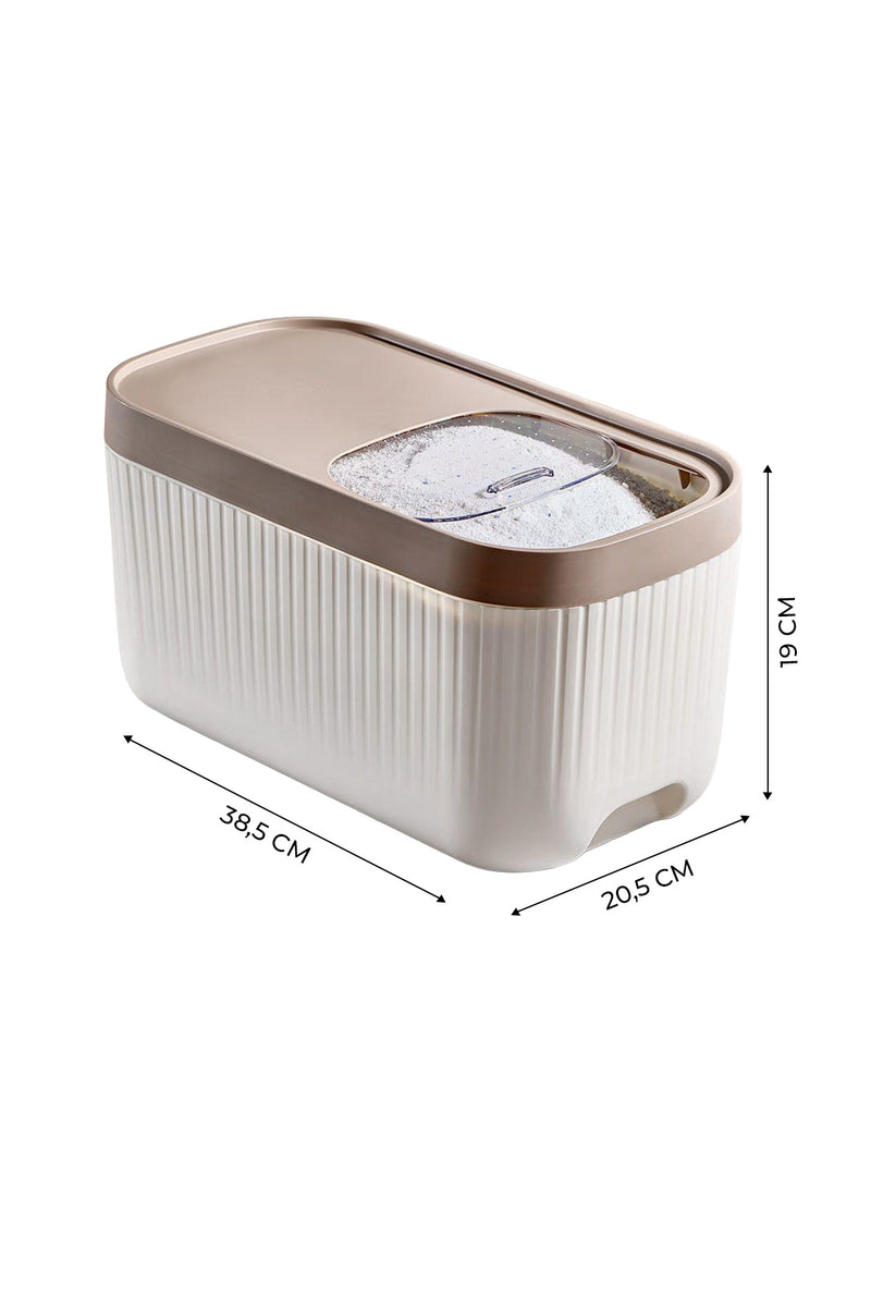 Lot de 2 Boîtes de Conservation à Roulettes avec Doseur 12 L