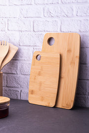 Lot de 2 planches à découper en bambou – Design pratique et gain de place