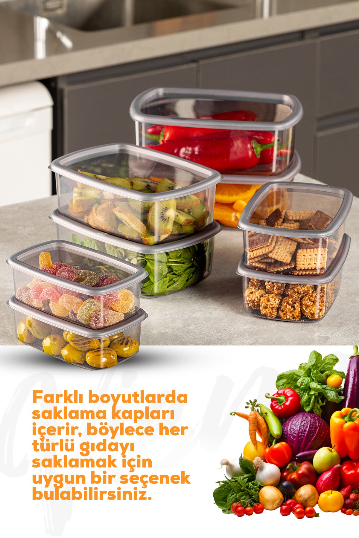 Set de 8 Boîtes de Conservation Hermétiques Alimentaires