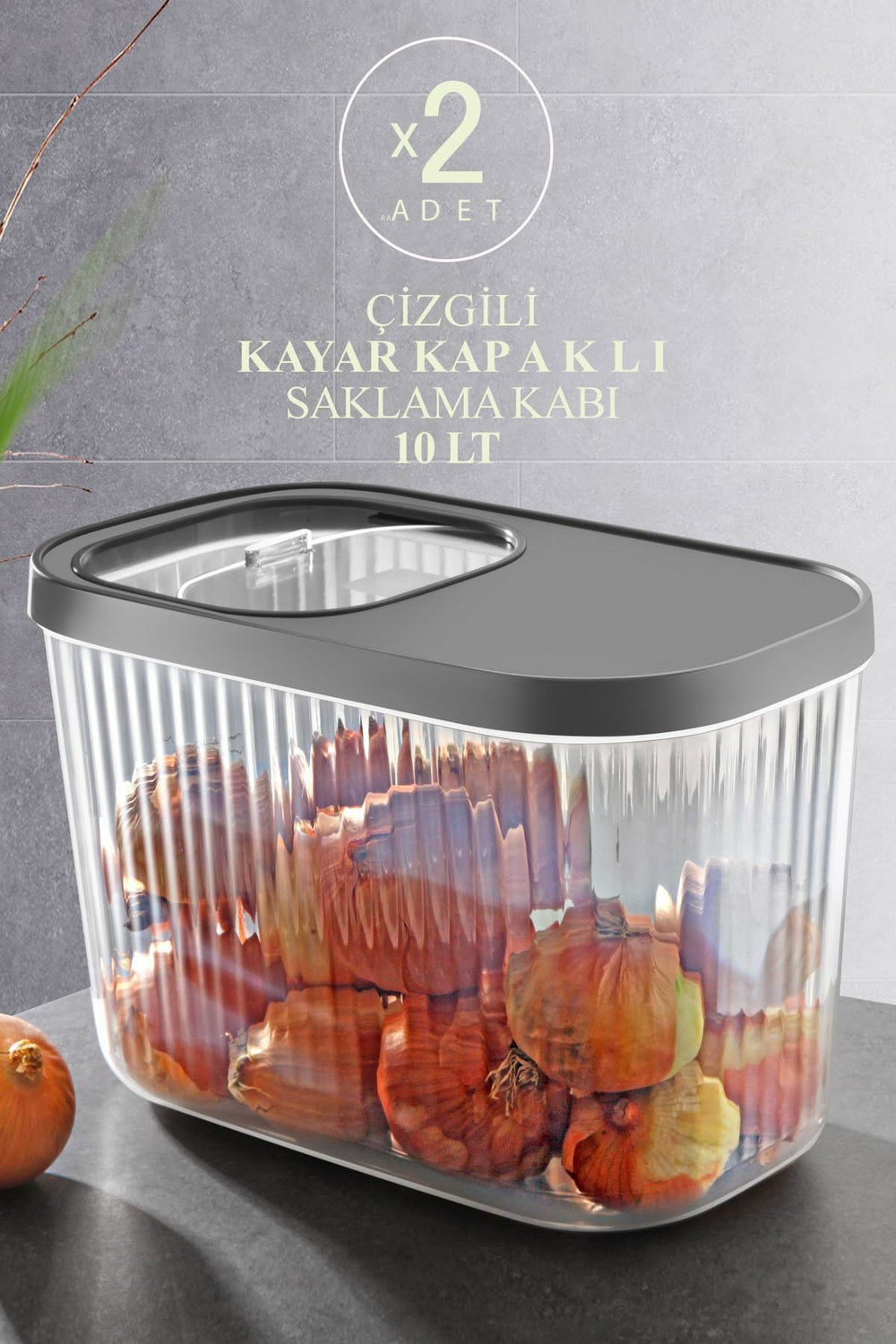 Lot de 2 Boîtes de Rangement 10 L avec Couvercle Coulissant
