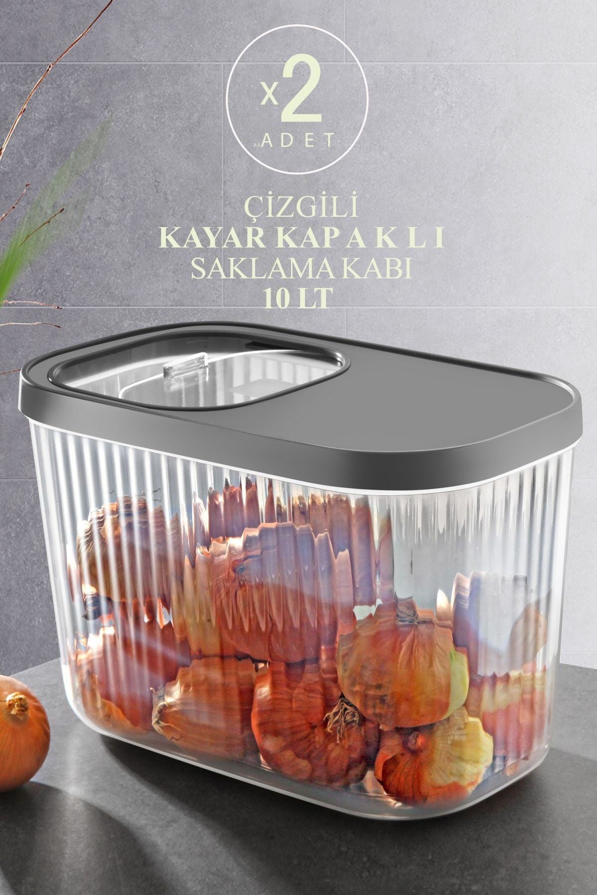 Lot de 2 Boîtes de Rangement 10 L avec Couvercle Coulissant