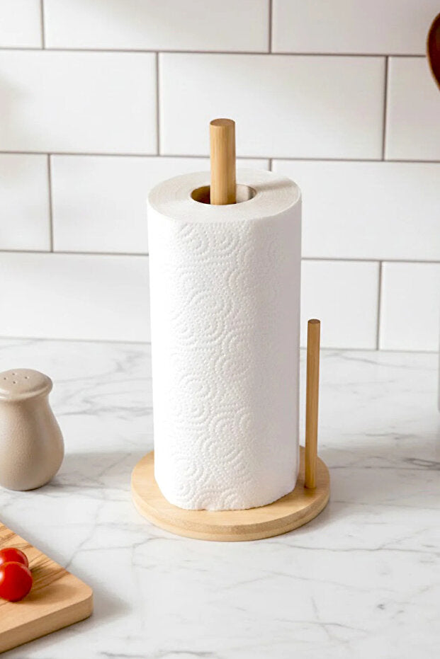Kitchen Life Porte Essuie-Tout en Bambou Rond