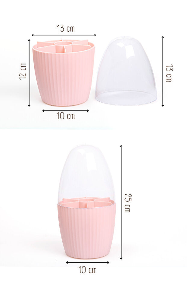 Lot de 2 Organisateurs de Maquillage 7 Compartiments avec Couvercle