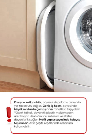 25 Litre Katlanır Çamaşır Sepeti - Katlanır Sepet JHome