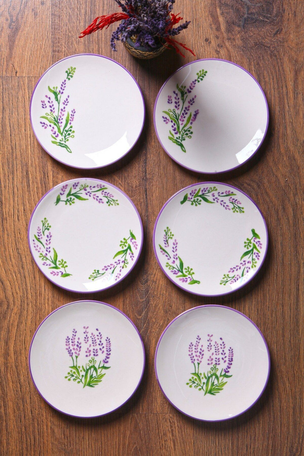 Lot de 6 assiettes à dessert empilables faites main 16 cm en céramique naturelle – Design élégant