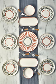 Service petit-déjeuner empilable 6 personnes 23 pièces – Design simple avec coupelles et cuillères