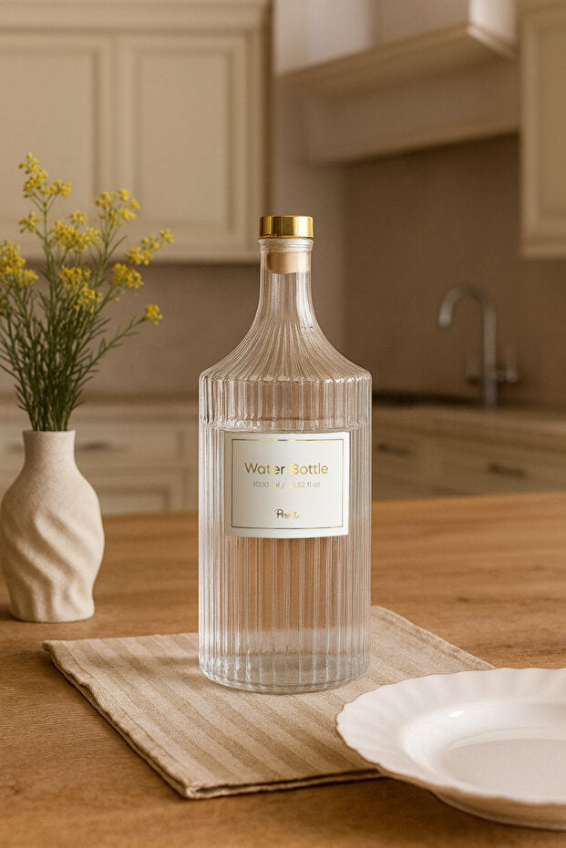 Kitchen Life Bouteille à Huile en Verre avec Bec Verseur