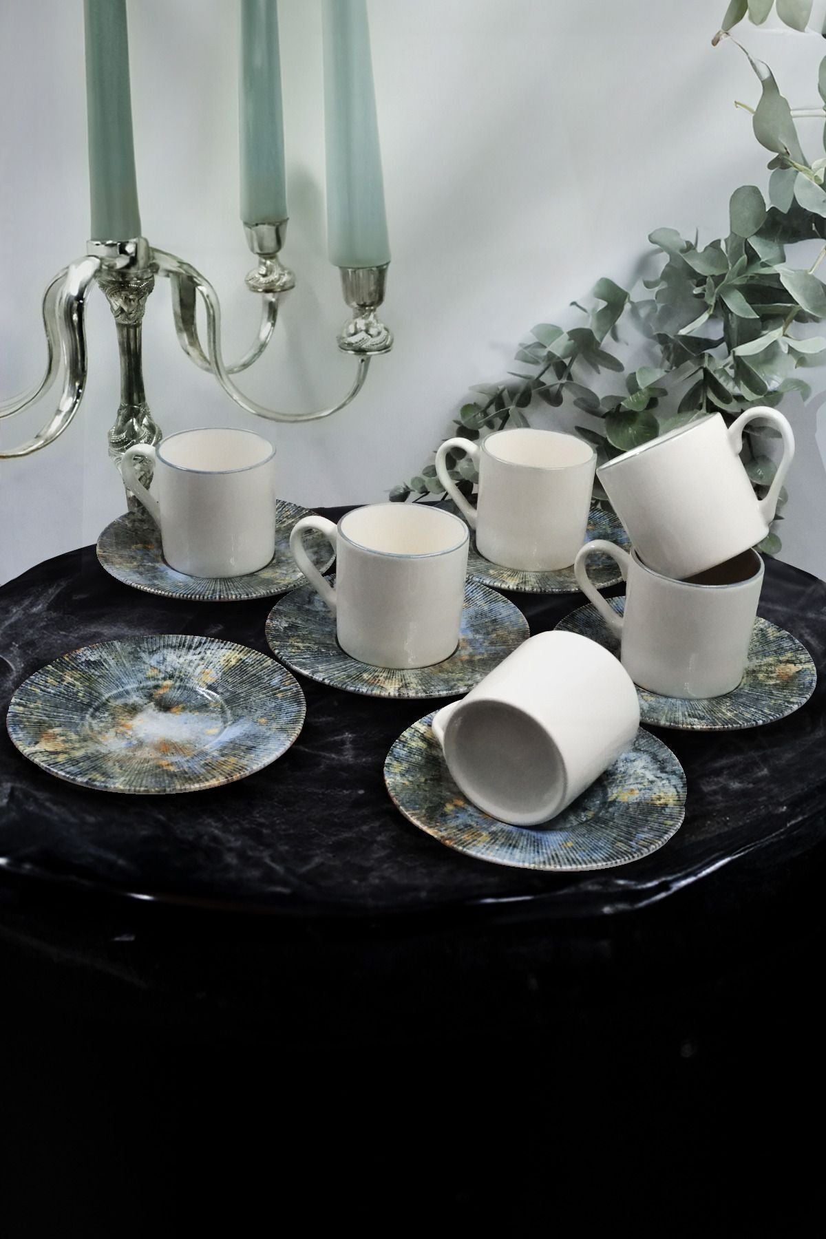Service tasses à café élégant 6 personnes 12 pièces – Design moderne et durable