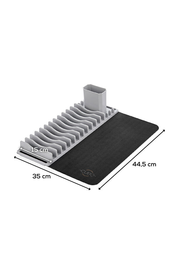 Lot de 2 Sets Égouttoir à Vaisselle avec Tapis Absorbant