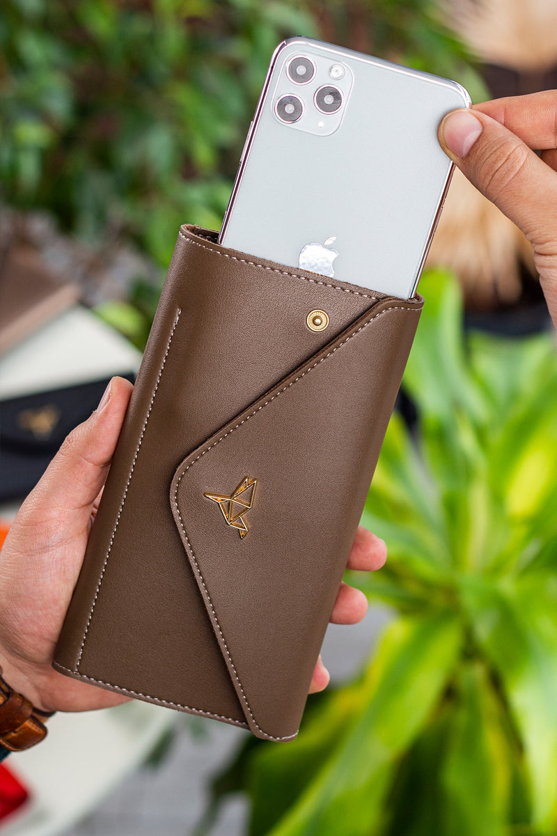 Enveloppe Téléphone et Boîtes de Pièces - Cuir Synthétique, Design Élégant et Pratique