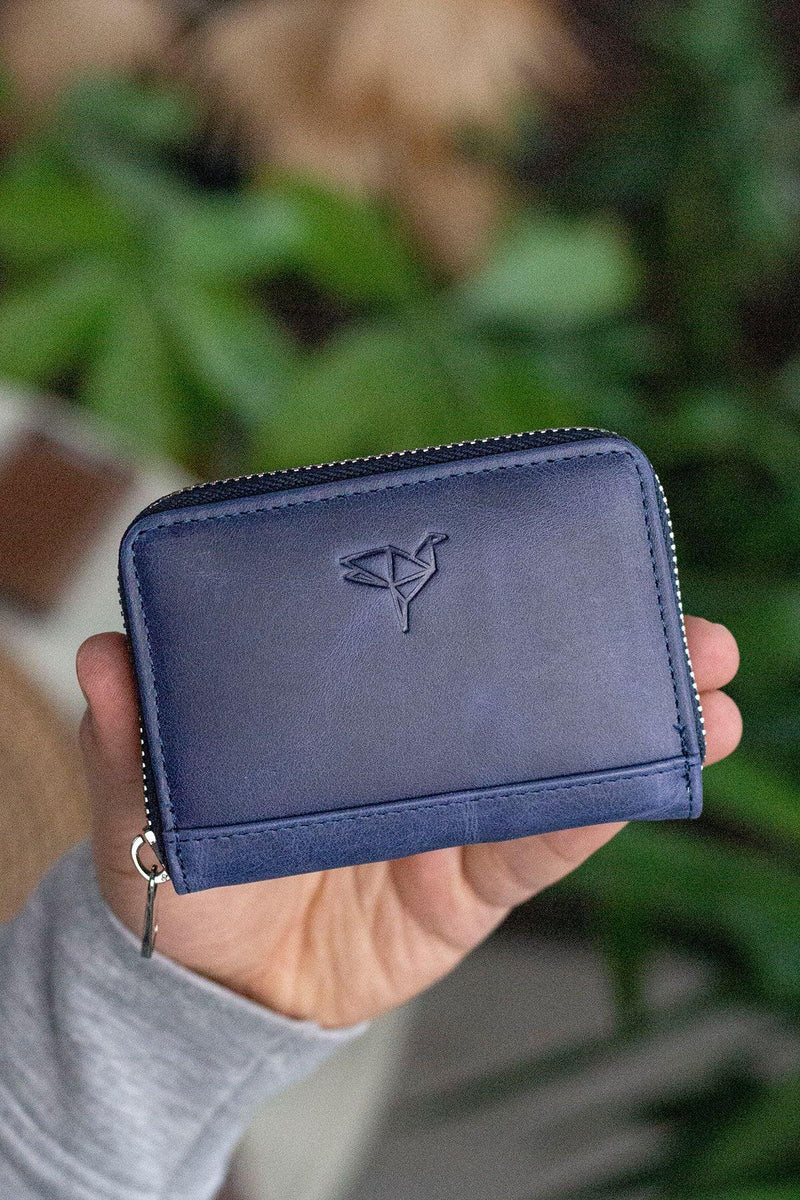 Portefeuille unisexe en cuir véritable Crazy Leather zippé avec porte-monnaie – Taba Sydney