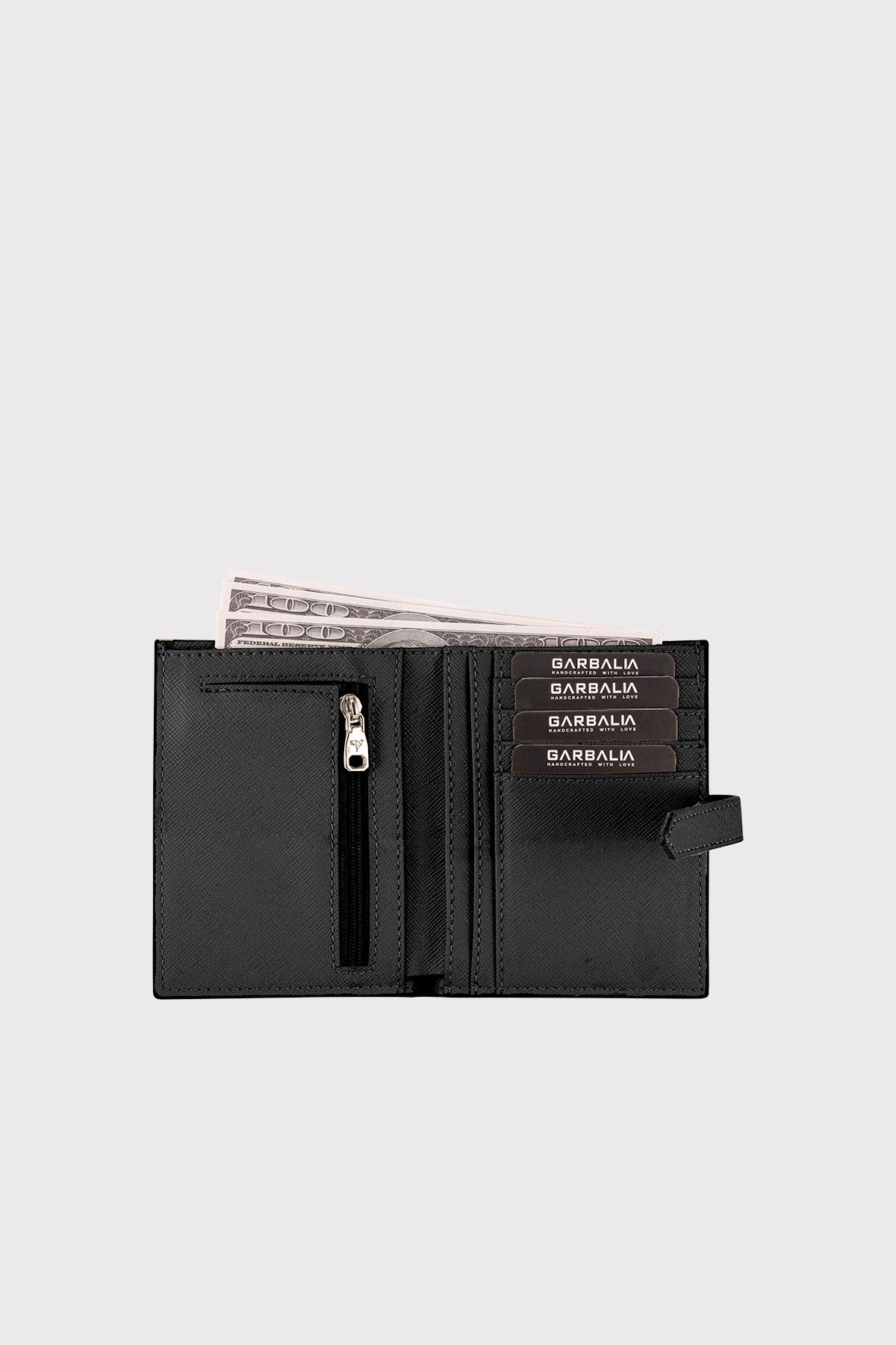 Porte-cartes femme zippé avec porte-monnaie et fermeture à sangle – Helsinki