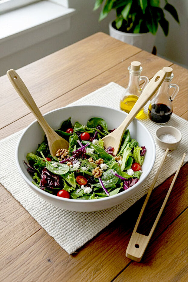 Set de 4 Cuillères de Cuisine en Bambou Naturel Multifonction
