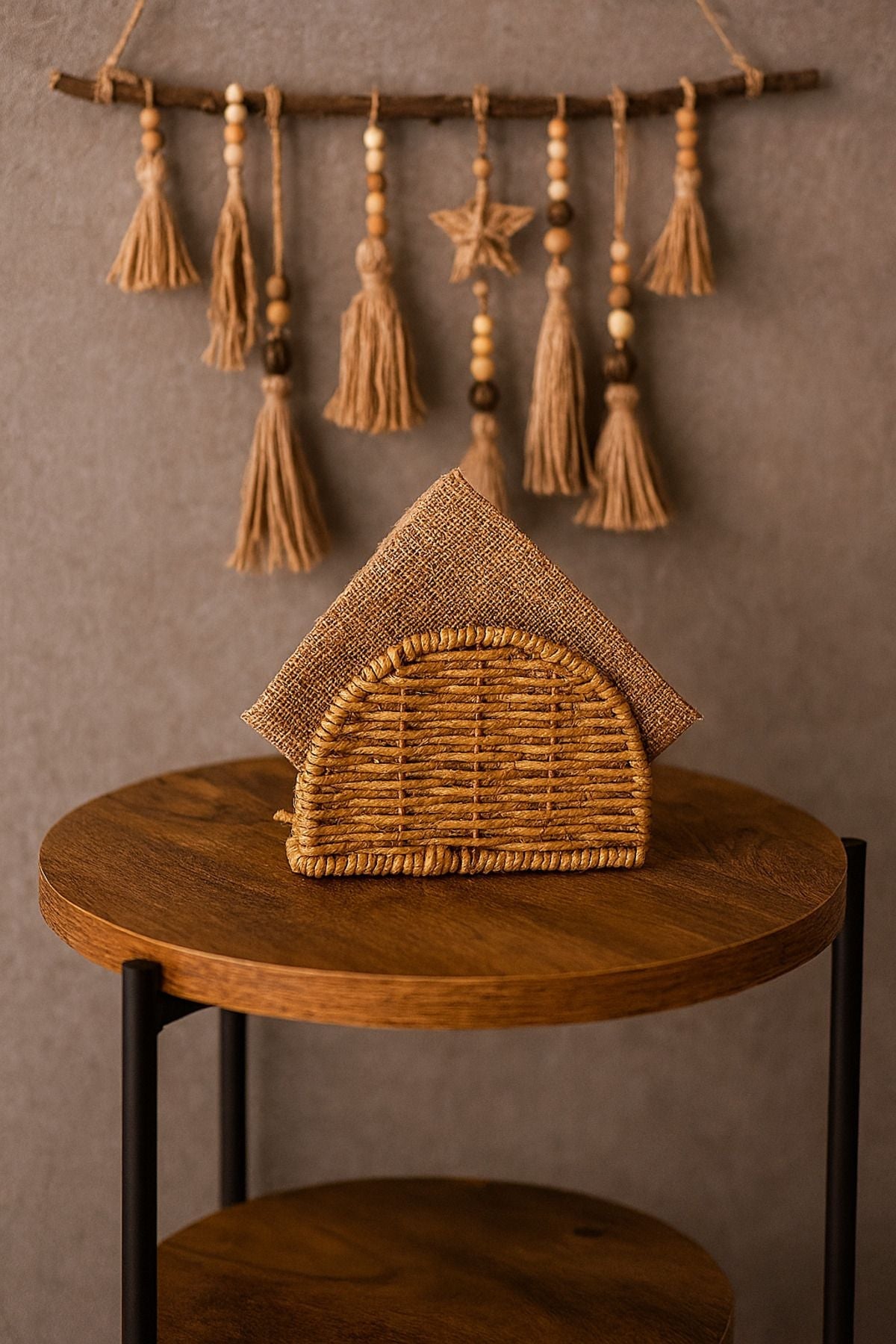 Rattan Oval Hasır Peçetelik JHome