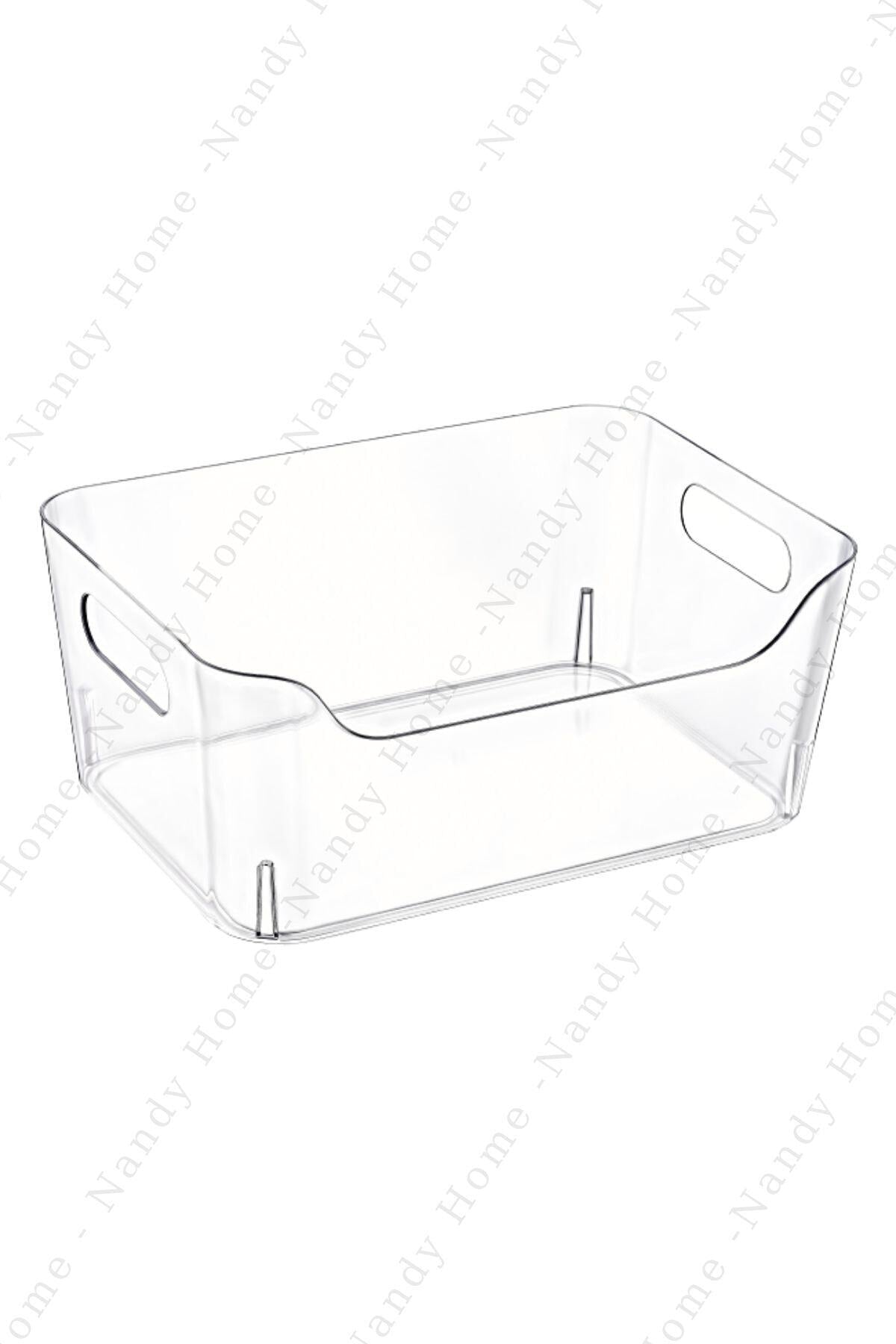 5 Lt Clear Buzdolabı & Dolap Içi Düzenleyici Organizer 3 Adet 27x19x11,5 Cm JHome