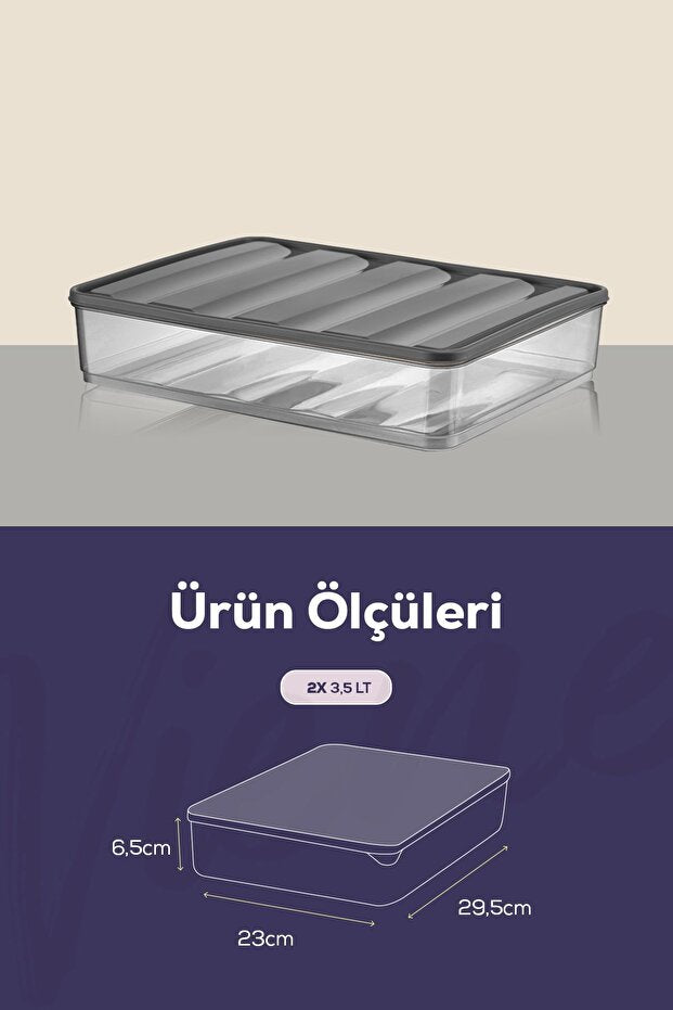 Set de 2 Organisateurs de Réfrigérateur Grande Capacité 3,5 L