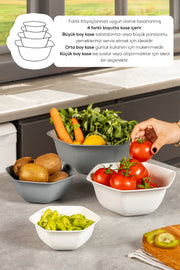 Set de 4 Bols Hexagonaux en Plastique Sans BPA – Multi-Tailles
