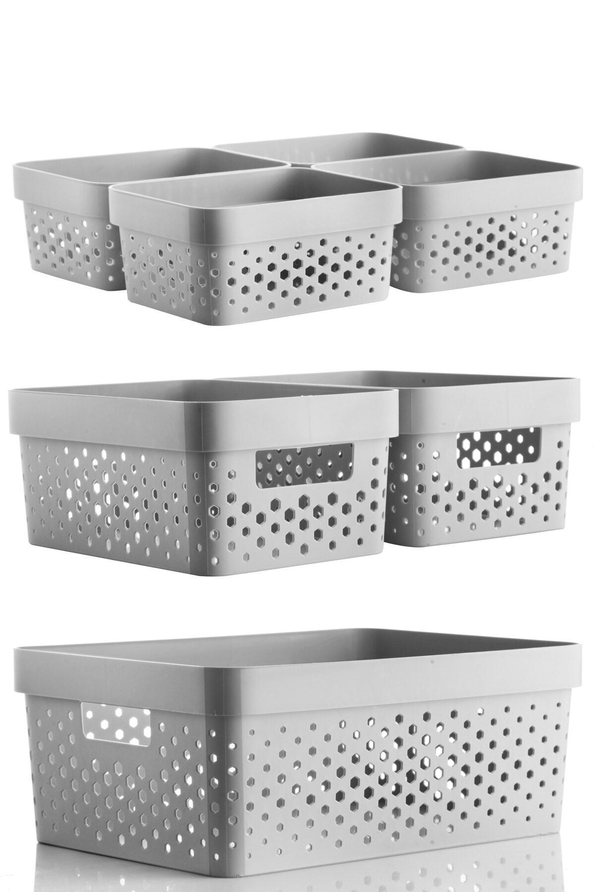 7 Parça Çok Amaçlı Düzenleyici Penta Köşeli Sepet JHome