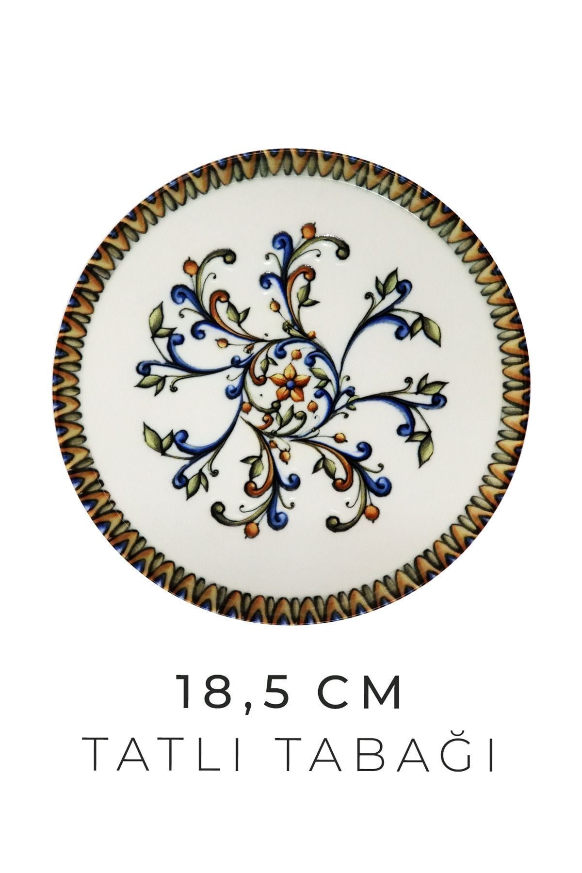 24 Parça 6 Kişilik Barok Bahar New Bone Porselen Yemek Takımı - Çorba Servis Yemek Tabağı Seti - Justyol