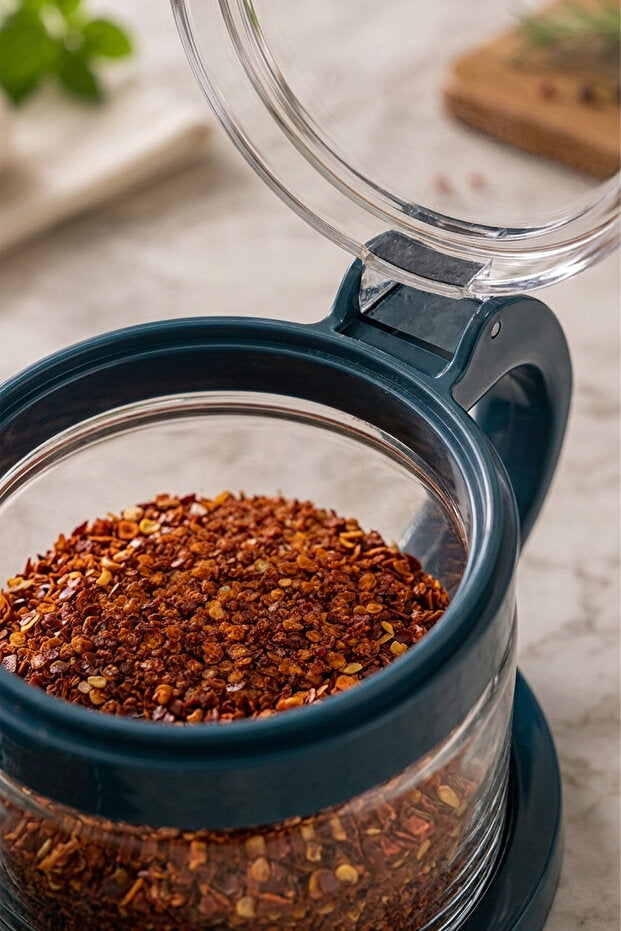 Lot de 3 Pots à Épices en Verre 300 ml avec Support et Cuillères