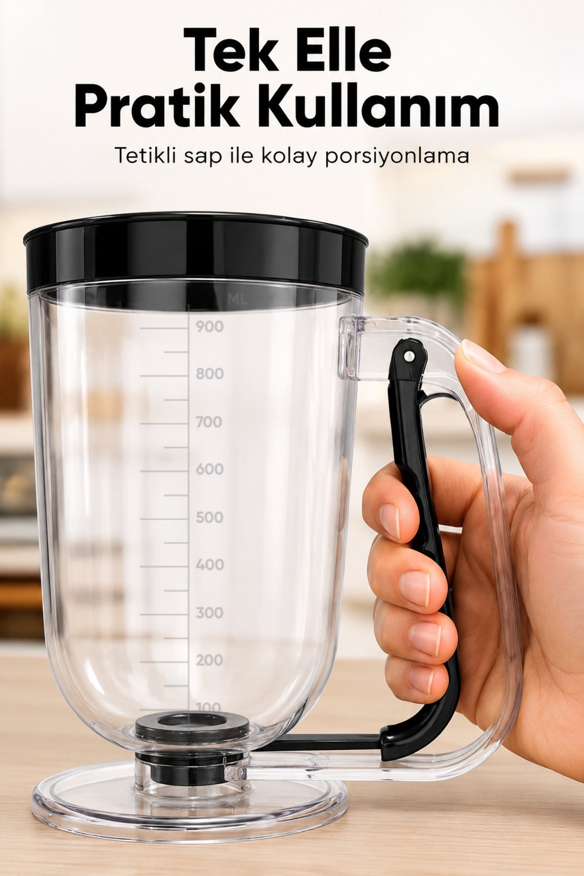 Distributeur de Pâte 900 ml – Verseur Anti-Goutte pour Pancakes, Gaufres et Muffins